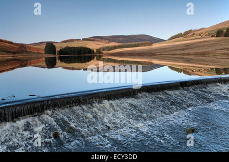 Weir at Loch Shandra, Glen Isla, Scotland Stock Photo