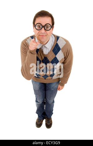 geek teacher full length, isolated Stock Photo