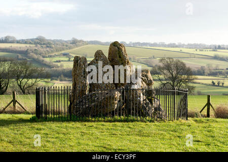 The Whispering Knights at the Rollright Stones, Oxfordshire, UK Stock Photo
