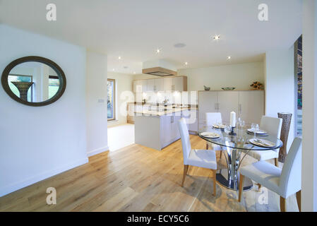 Interior View Of Beautiful Luxury Dining Room And Kitchen Stock Photo