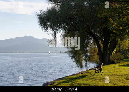 Frauenchiemsee or Fraueninsel island, Lake Chiemsee, Chiemgau, Upper Bavaria, Bavaria, Germany Stock Photo