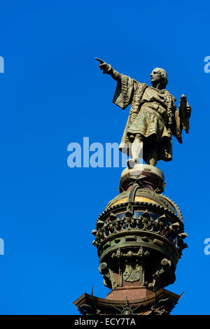Statue of Christopher Columbus, Barcelona, Catalonia, Spain Stock Photo