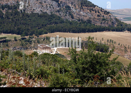 Greek ruins at Segesta, on the island of Sicily, Italy Stock Photo