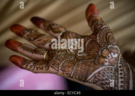 Traditional henna painting, Jaipur, India Stock Photo