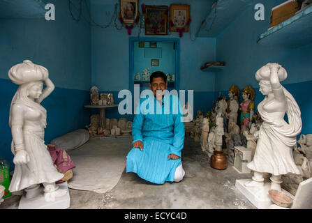Artists in Jaipur's sculptors district, India Stock Photo