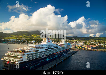 Cruise ship docked in Basseterre, St Kitts, West Indies Stock Photo