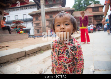 Young girl in Kathmandu Durbar Square, Nepal Stock Photo