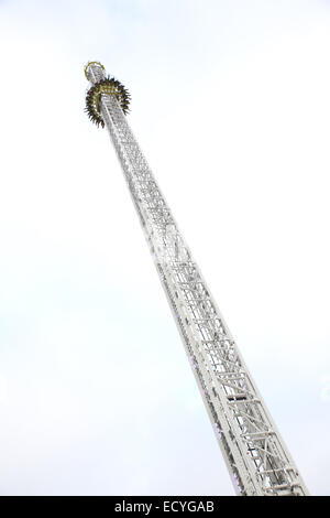 Oktoberfest drop tower amusement park ride Germany Stock Photo ...