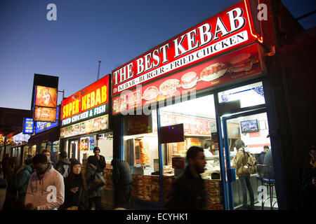 Kebab shop fast food restaurant on City Road in East London, UK. Stock Photo