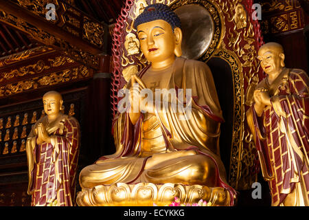 Buddha statue at Big Wild Goose Pagoda in Xi'an, Shaanxi, China 2014 Stock Photo
