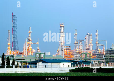 sunset of Petrochemical industry , power plant Stock Photo - Alamy