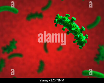 3d render of bacteria virus cell 3d  concept background Stock Photo