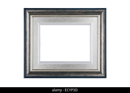 Silver picture frame isolated on white background with clipping path Stock Photo