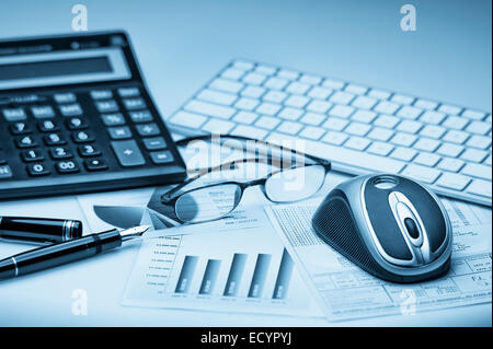 Financial accounting stock market graphs analysis Stock Photo