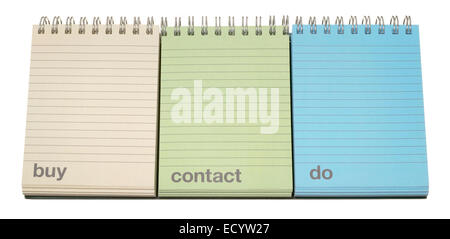 buy contact and to do list matching notepads Stock Photo