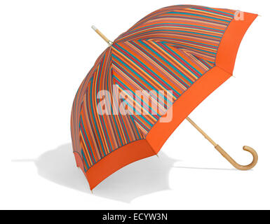 orange striped umbrella Stock Photo