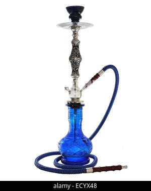 Blue Hookah isolated on white. Stock Photo