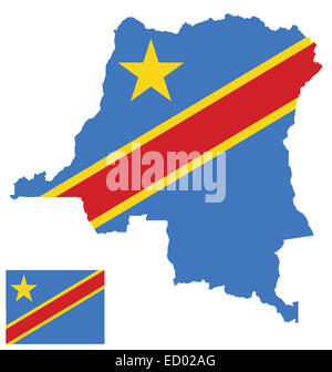 congo territory with flag on map of globe Stock Photo - Alamy