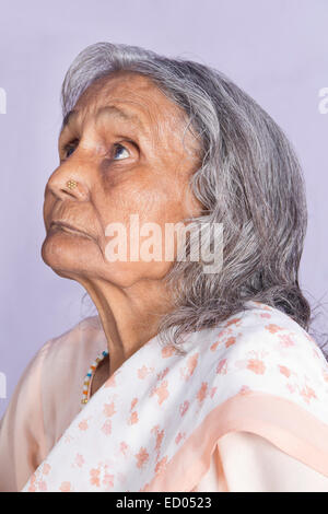 1 indian Old Senior Woman Stock Photo