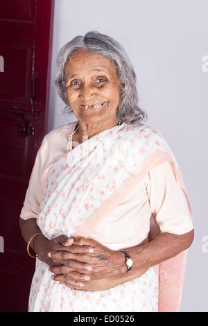 1 indian Old Senior Woman Stock Photo