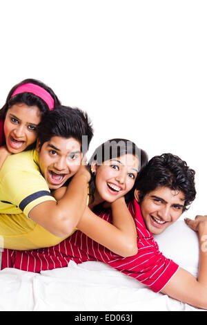 indian college Friends Mischief Stock Photo