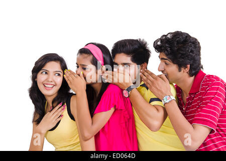 indian college Friends Rumour Stock Photo