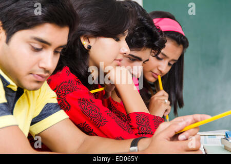 indian college  Friends Study Stock Photo