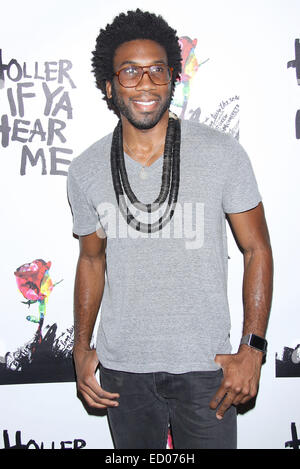 Holler If Ya Hear Me opening night at the Palace Theatre - Arrivals.  Featuring: Nyambi Nyambi Where: New York, New York, United States When: 20 Jun 2014 Stock Photo