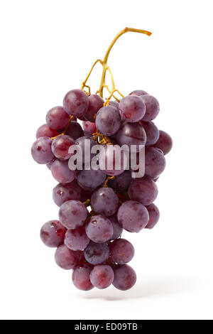 Bunch of red grape isolated on white.