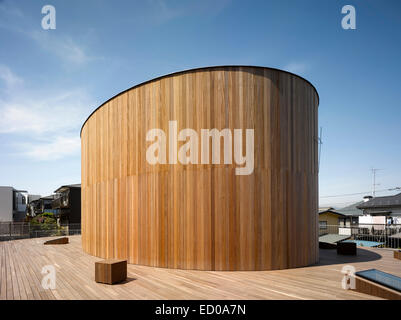 Chigasaki Zion Christian Church/Mihato Kindergarten, Chigasaki-shi, Japan. Architect: Tezuka Architects, 2013. Rooftop view. Stock Photo