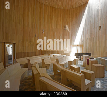 Chigasaki Zion Christian Church/Mihato Kindergarten, Chigasaki-shi, Japan. Architect: Tezuka Architects, 2013. Interior view of Stock Photo