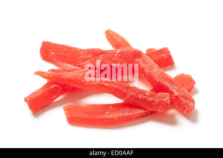 Photo of dried papaya isolated on white background. Stock Photo