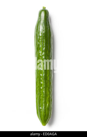 Photo of a fresh cucumber isolated on white background. Stock Photo