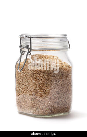 Brown rice in a jar Stock Photo - Alamy