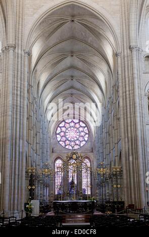 France, Aisne, Laon, inside the cathedral Notre Dame built between 1150 and 1180 Stock Photo
