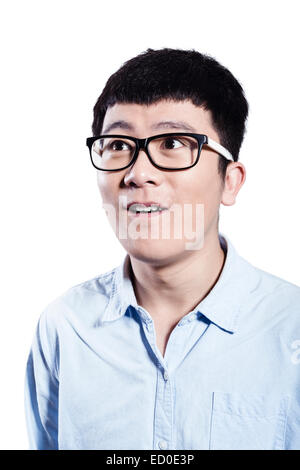 Portrait of anticipated young man Stock Photo