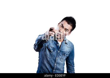 Portrait of aggressive young man Stock Photo