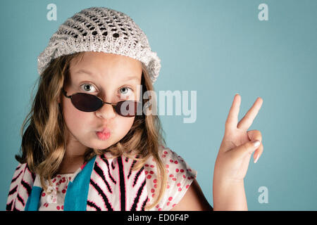 Girl dressed as hippie Stock Photo