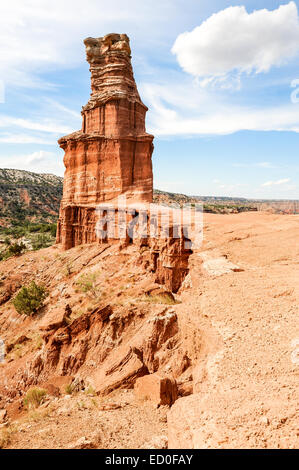 USA, Texas, Palo Duro Canyon, Rock formation called Lighthouse Stock Photo