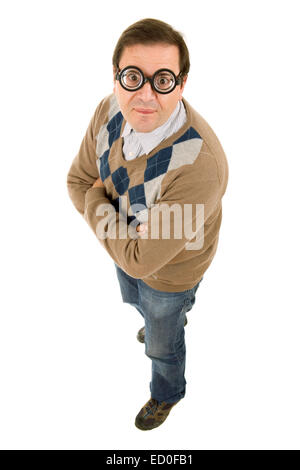 geek teacher full length, isolated Stock Photo