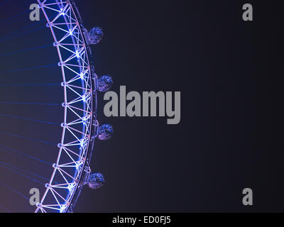 United Kingdom, England, London, Cropped view of London Eye against clear night sky Stock Photo