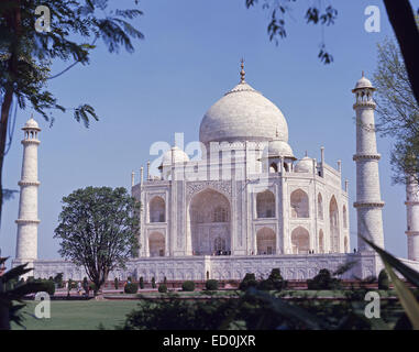 The Taj Mahal from Charbagh Gardens, Agra, Uttar Pradesh, Republic of India Stock Photo