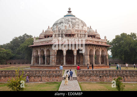 Tomb and mosque of Isa Khan near Humayun's Tomb, UNESCO world heritage in Delhi, India, Asia Stock Photo