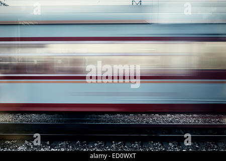 Moving train with motion blur effect, China Stock Photo