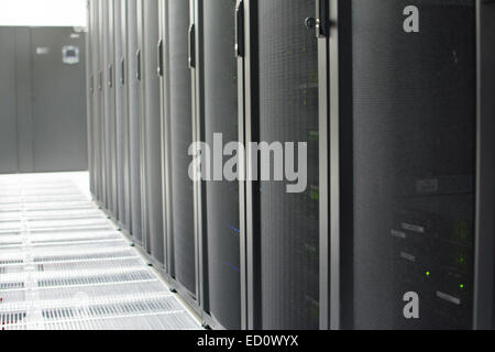 Server Racks In Data Center. Stock Photo