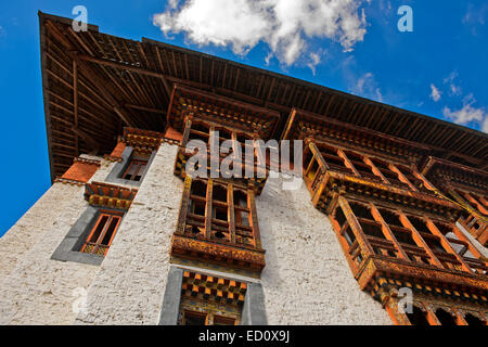 Traditional Bhutanese architecture, Tango Monastery, Bhutan Stock Photo