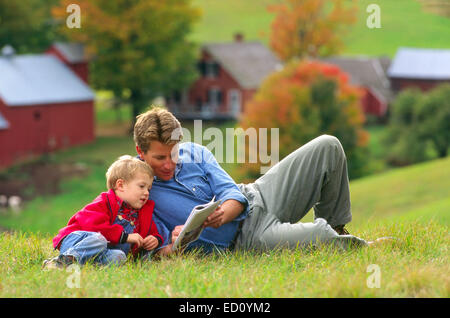 Jay Morris & Canon Brownell at Jenny Farm, S. Woodstock, VT USA Stock Photo