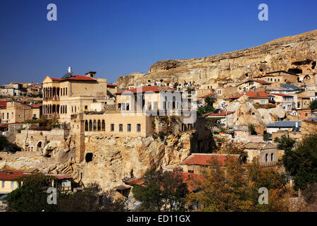 Photo from Urgup town, where you can see some old Greek houses. Nevsehir, Cappadocia, Turkey. Stock Photo
