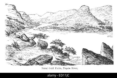 INGRAM1891 pg111 Natal gold fields, Tugela River Stock Photo