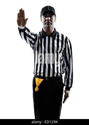 american football referee gestures in silhouette on white background ...